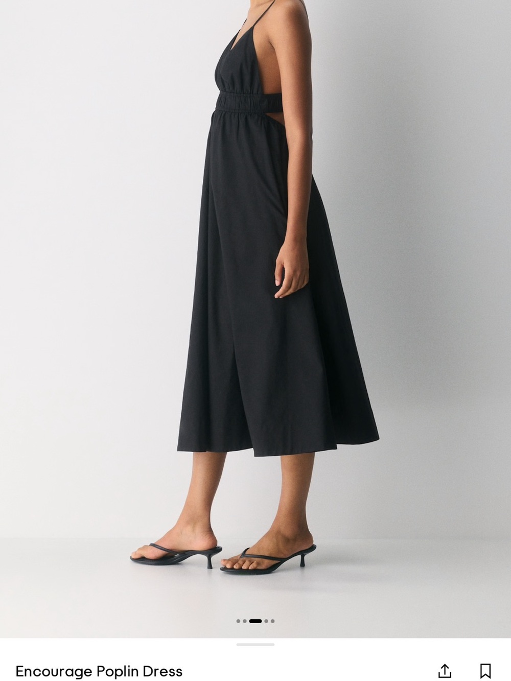 Aritzia Encourage Poplin Black Midi Skirt Dress - Picture 5 of 11